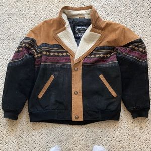 Vintage men’s genuine suede leather jacket